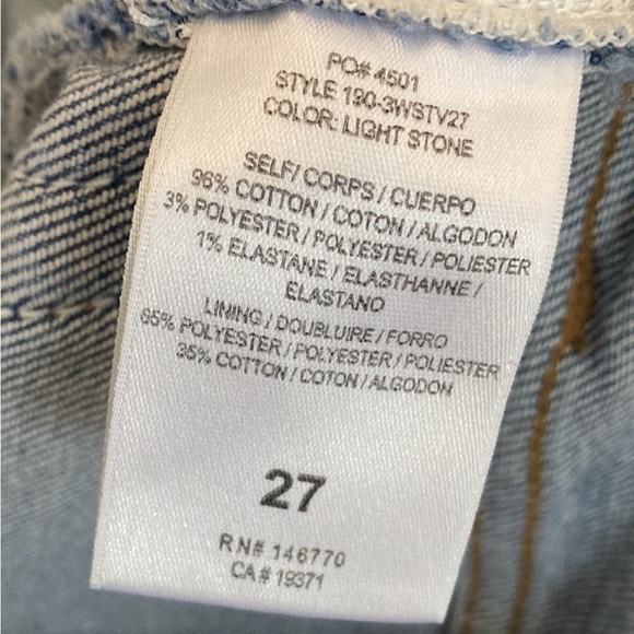 Re/Done 70s Stove Pipe Jeans Size 27 (fits like 25) Light Stone Raw Hem Straight - Picture 5 of 5